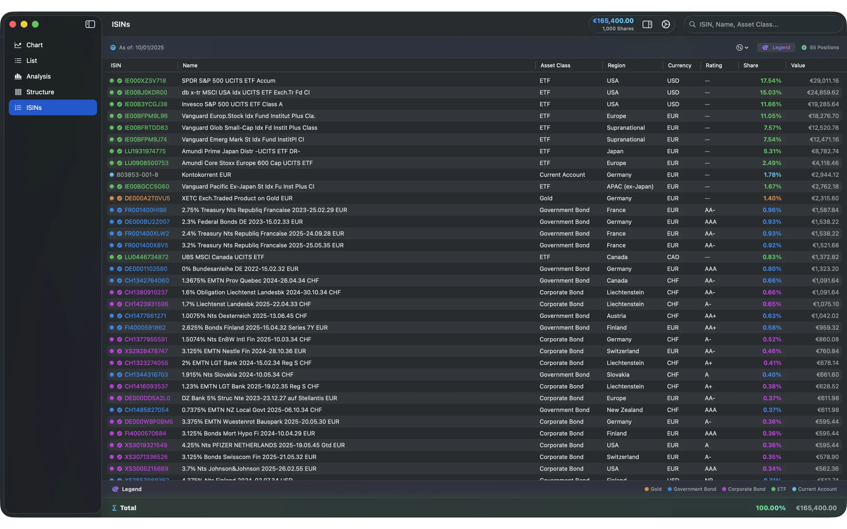 macOS App - Settings (Dark)