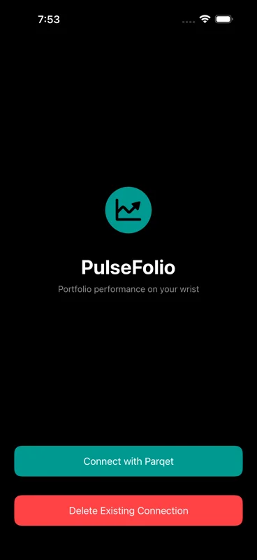 PulseFolio iOS companion app welcome screen